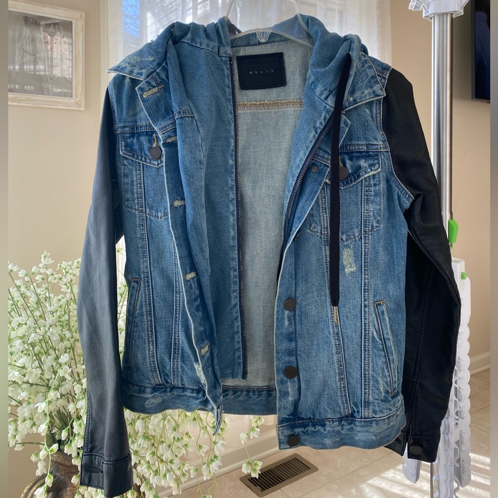 BRAND NEW BLANK NYC DENIM & LEATHER JACKET